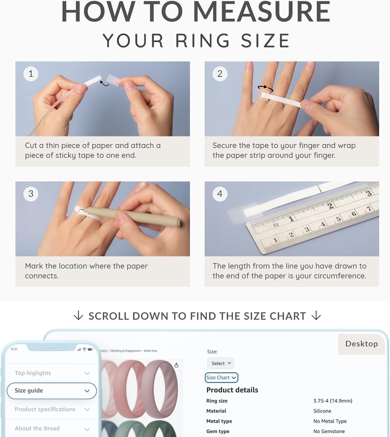 imageThunderFit Silicone Ring Wedding Bands for Women Promise Rings with Elegant Wavy Grooves 6mm Wide 2mm Thick Breathable Womens Rubber Engagement Rings Variety Multipack 148Pack W Quetzal Green Aquifer Sky Gray Rose Pearl Black White Honeyed Cream Dusty Rosewood